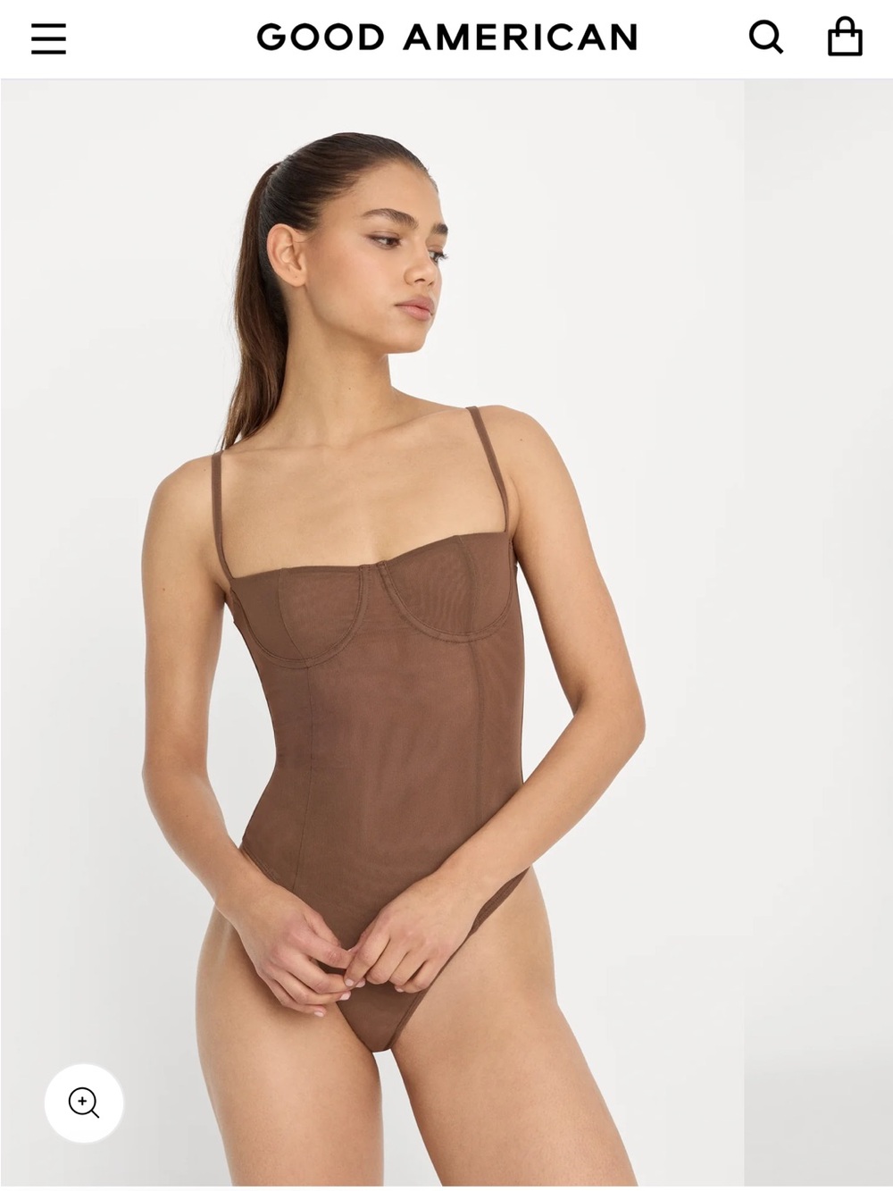 Good American Chocolate Brown Seamless Underwire Bodysuit